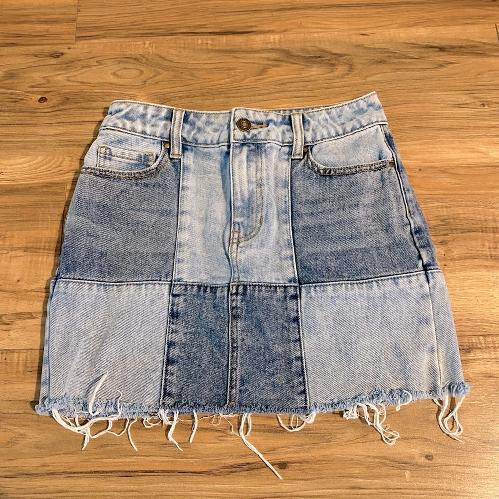 Pacsun Patchwork Denim Mini Skirt